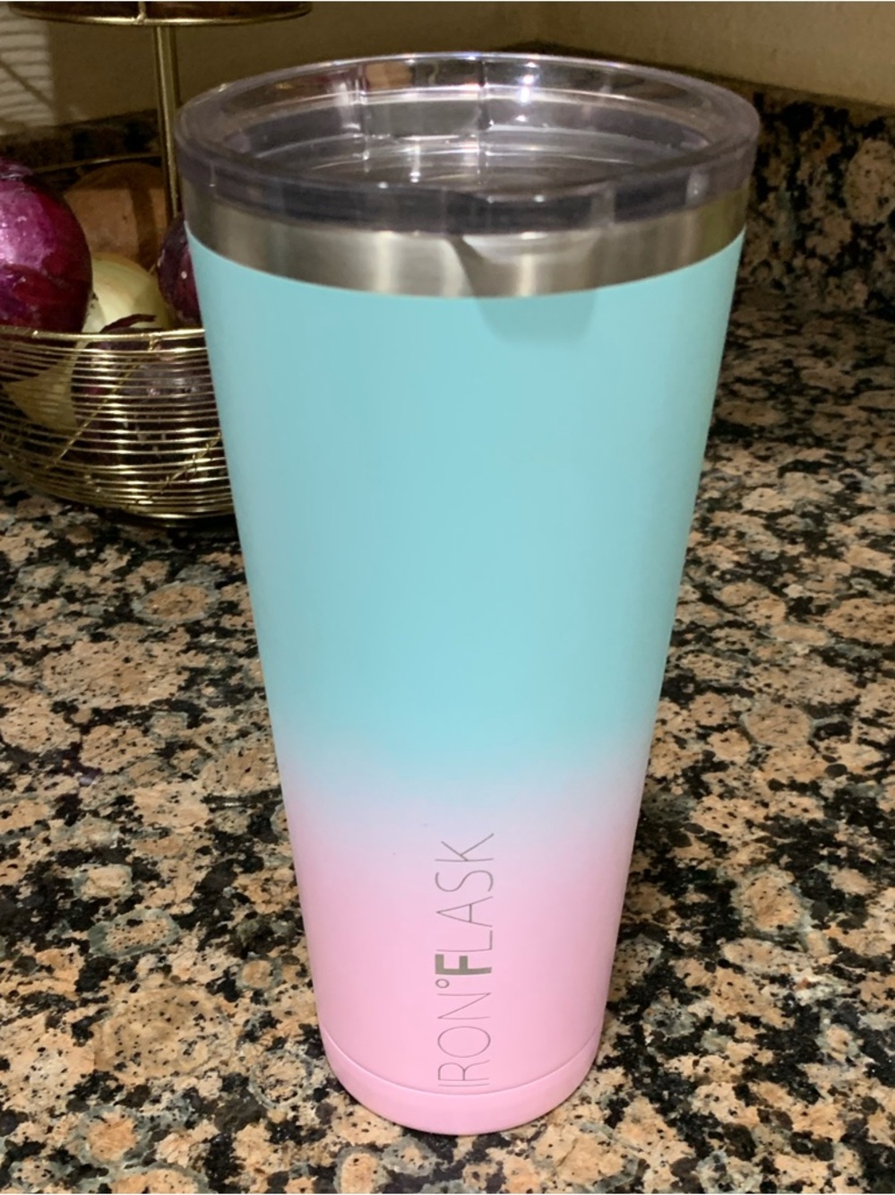 Iron Flask Ombre Blue to Pink Stainless Steel Travel Tumbler